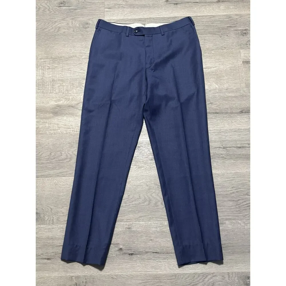 SuitSupply Sienna Int Blue Wool Suit 42L 34x30 Reda Super 130s